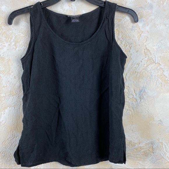 Citron‎ Santa Monica Solid Black Silk Tank Top - Picture 1 of 3